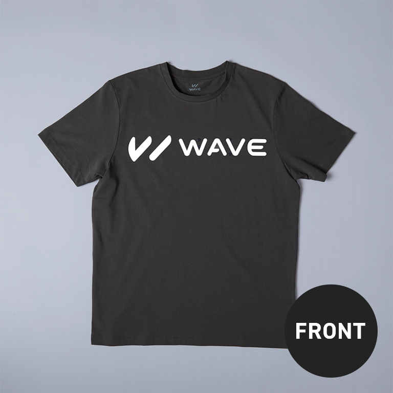 WAVEロゴ 点字モチーフ チャリティ Tシャツ GRAY